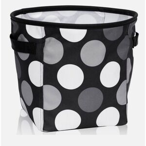 Thirty One MINI Storage Bin in GOT DOTS Excellent Condition!! Black White